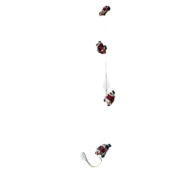 Set Of 4 Handcrafted Santa Claus Ornaments With a Gold Hanging String Fo… - Picture 4 of 6